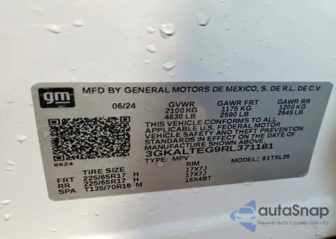 2024 GMC Terrain Sle from USA, damaged, VIN 3GKALTEG9RL371181
